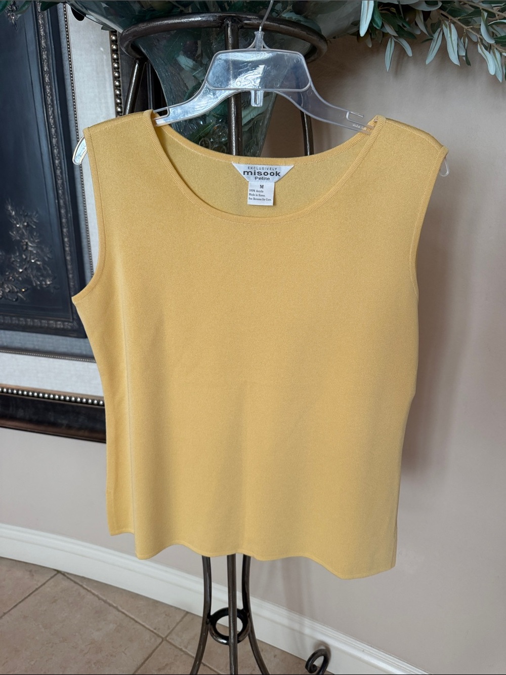 Misook Sleeveless Knit Tank in Mustard